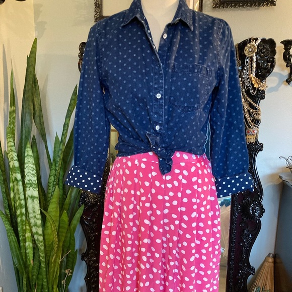 Madewell Polkadot Denim Button Down Shirt - Picture 4 of 12